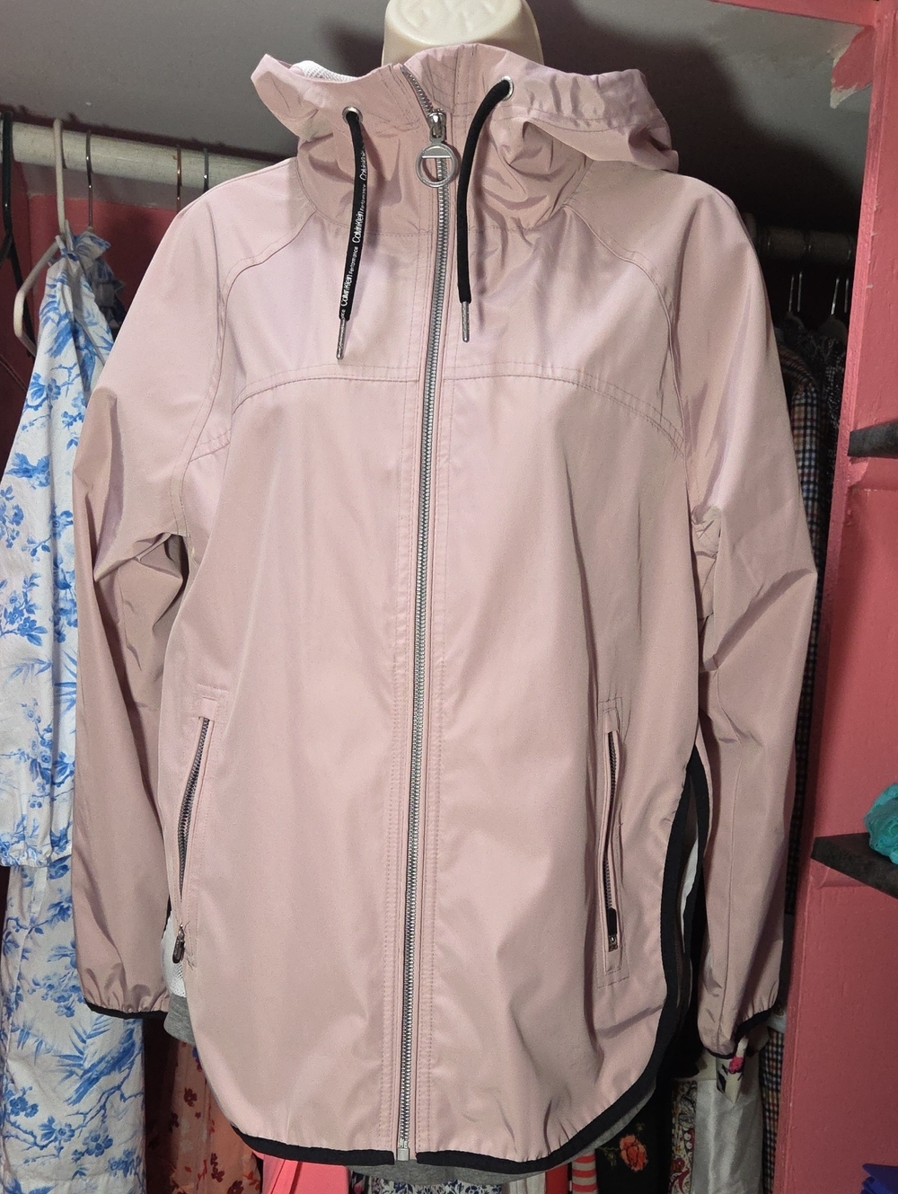 Calvin Klein Light Pink Hooded Utility Jacket